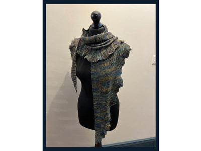Rift & Ruffle Assymetric Shawlette Knit Pattern PDF, Beginner Shawl Hand Knit Pattern, Instant Download Cowl Pattern, Knitting Accessories
