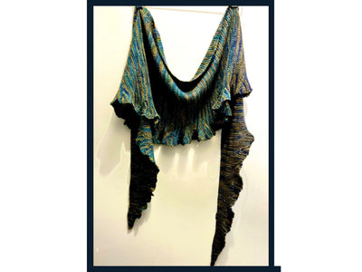 Rift & Ruffle Assymetric Shawlette Knit Pattern PDF, Beginner Shawl Hand Knit Pattern, Instant Download Cowl Pattern, Knitting Accessories