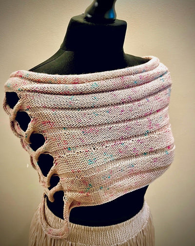 Blurred Lines Caplet Knit Pattern PDF, Beginner Shawl Hand Knit Pattern, Instant Download Cowl Pattern, Knitting Accessories