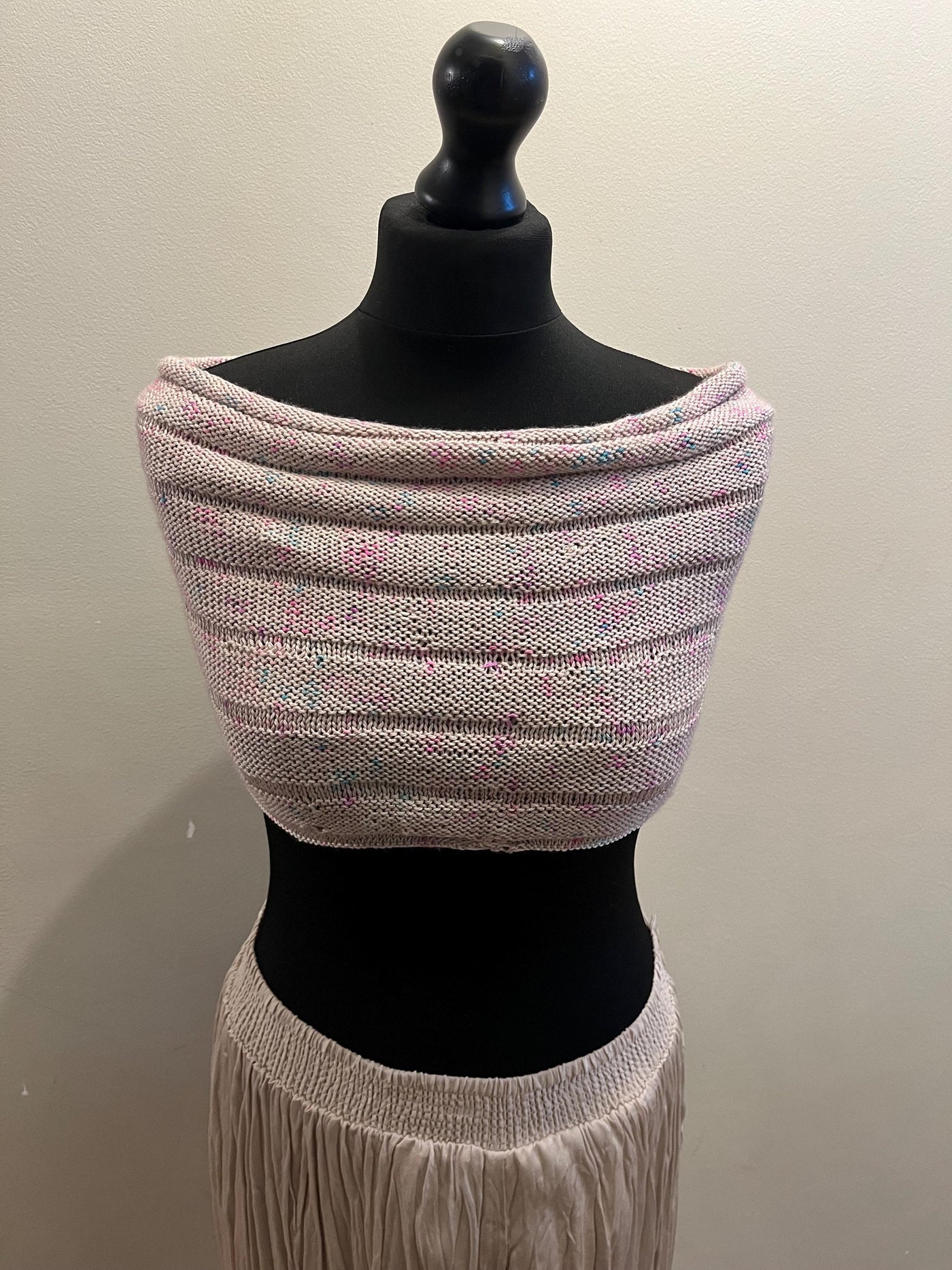 Blurred Lines Caplet Knit Pattern PDF, Beginner Shawl Hand Knit Pattern, Instant Download Cowl Pattern, Knitting Accessories