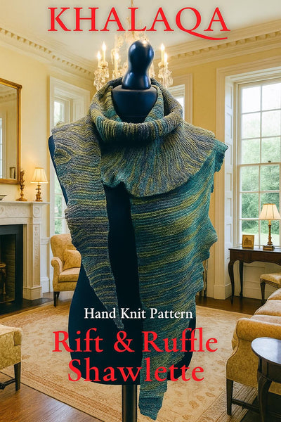 Rift & Ruffle Assymetric Shawlette Knit Pattern PDF, Beginner Shawl Hand Knit Pattern, Instant Download Cowl Pattern, Knitting Accessories