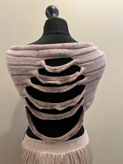 Blurred Lines Caplet Knit Pattern PDF, Beginner Shawl Hand Knit Pattern, Instant Download Cowl Pattern, Knitting Accessories