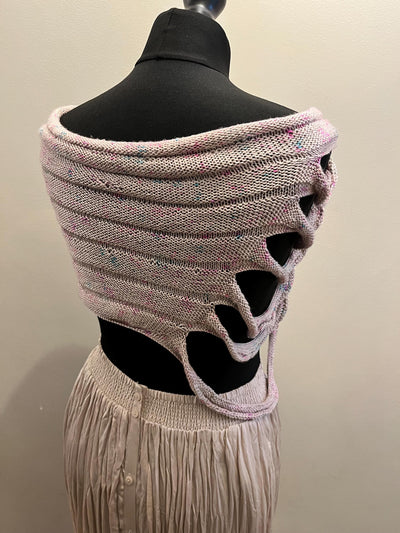 Blurred Lines Caplet Knit Pattern PDF, Beginner Shawl Hand Knit Pattern, Instant Download Cowl Pattern, Knitting Accessories