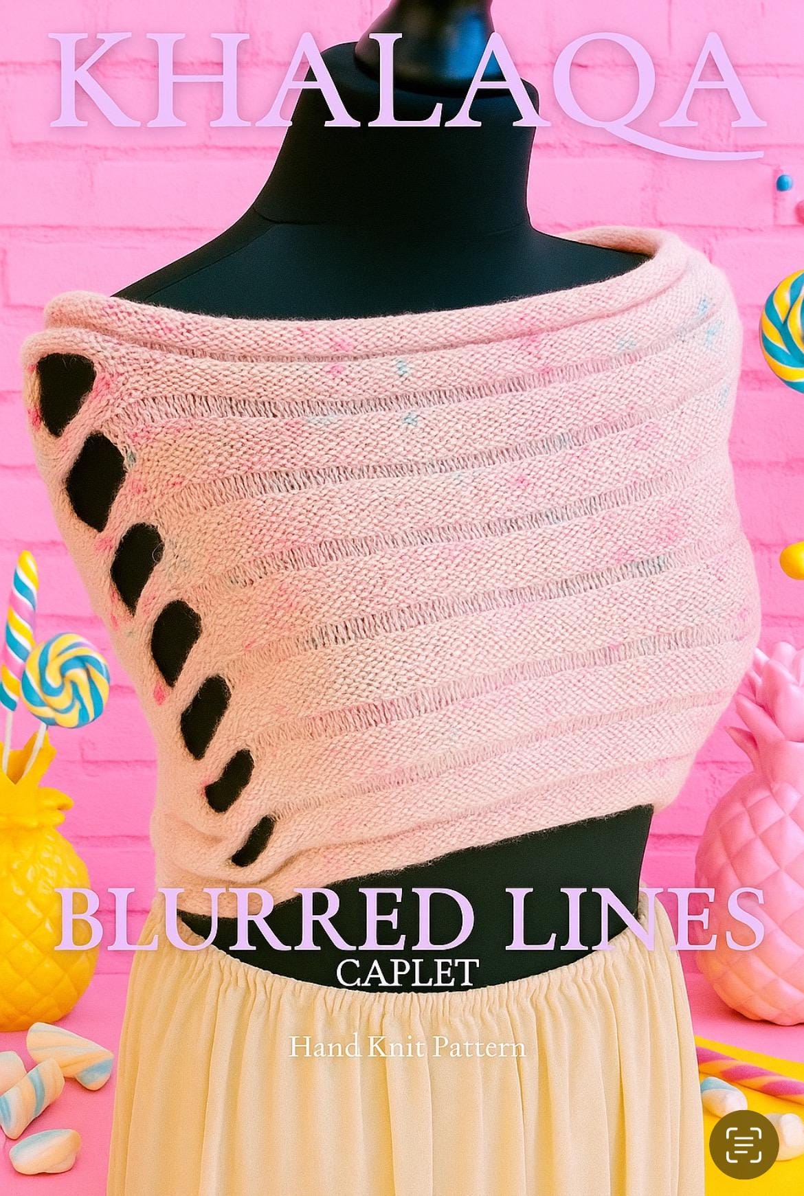 Blurred Lines Caplet Knit Pattern PDF, Beginner Shawl Hand Knit Pattern, Instant Download Cowl Pattern, Knitting Accessories