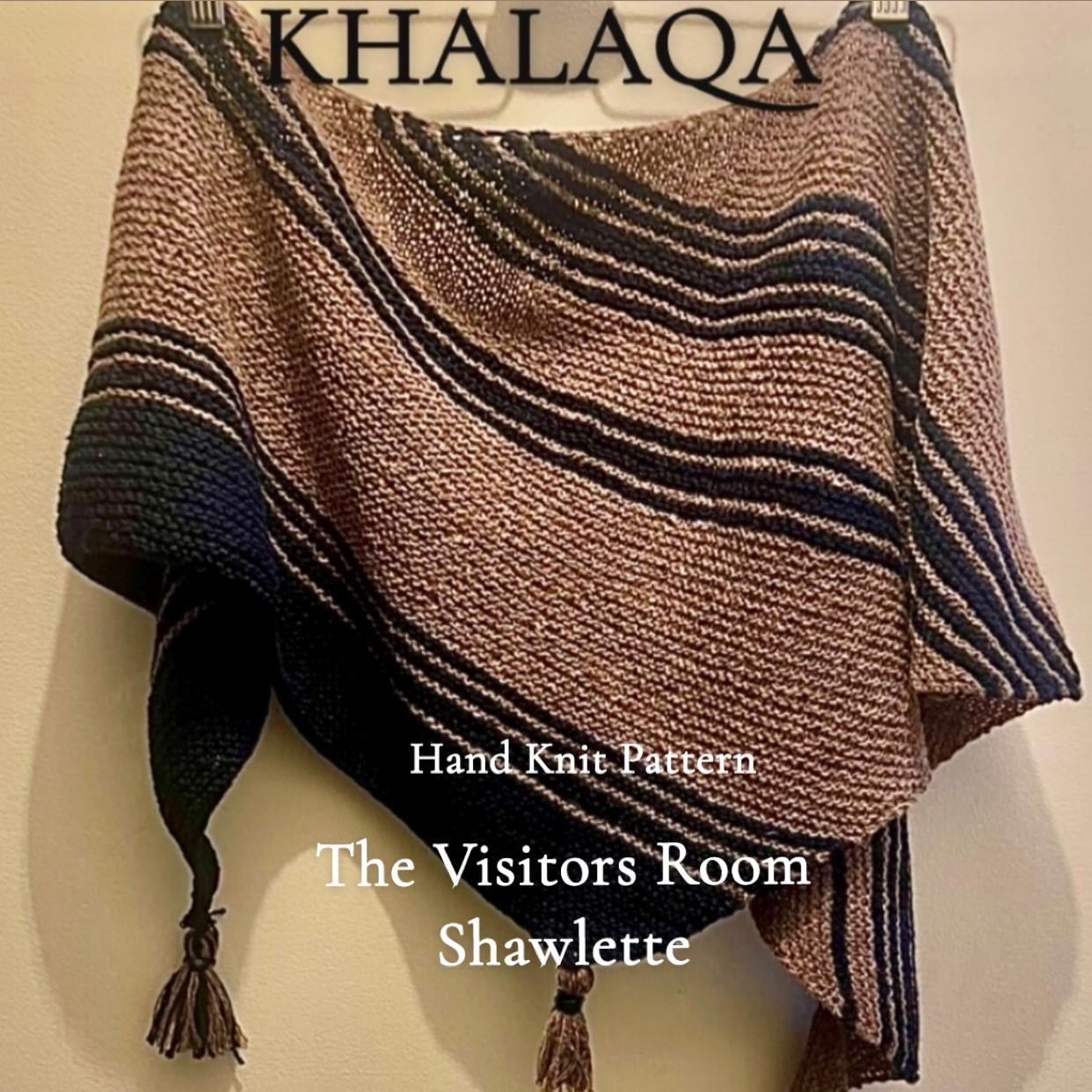 Visitors Room Shawlette Knitting Pattern: Beginner Hand Knit Shawl (PDF)